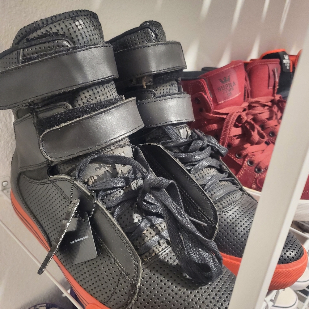 Supra TK's Men's Black and Red High-Top Sneakers - Picture 10 of 12